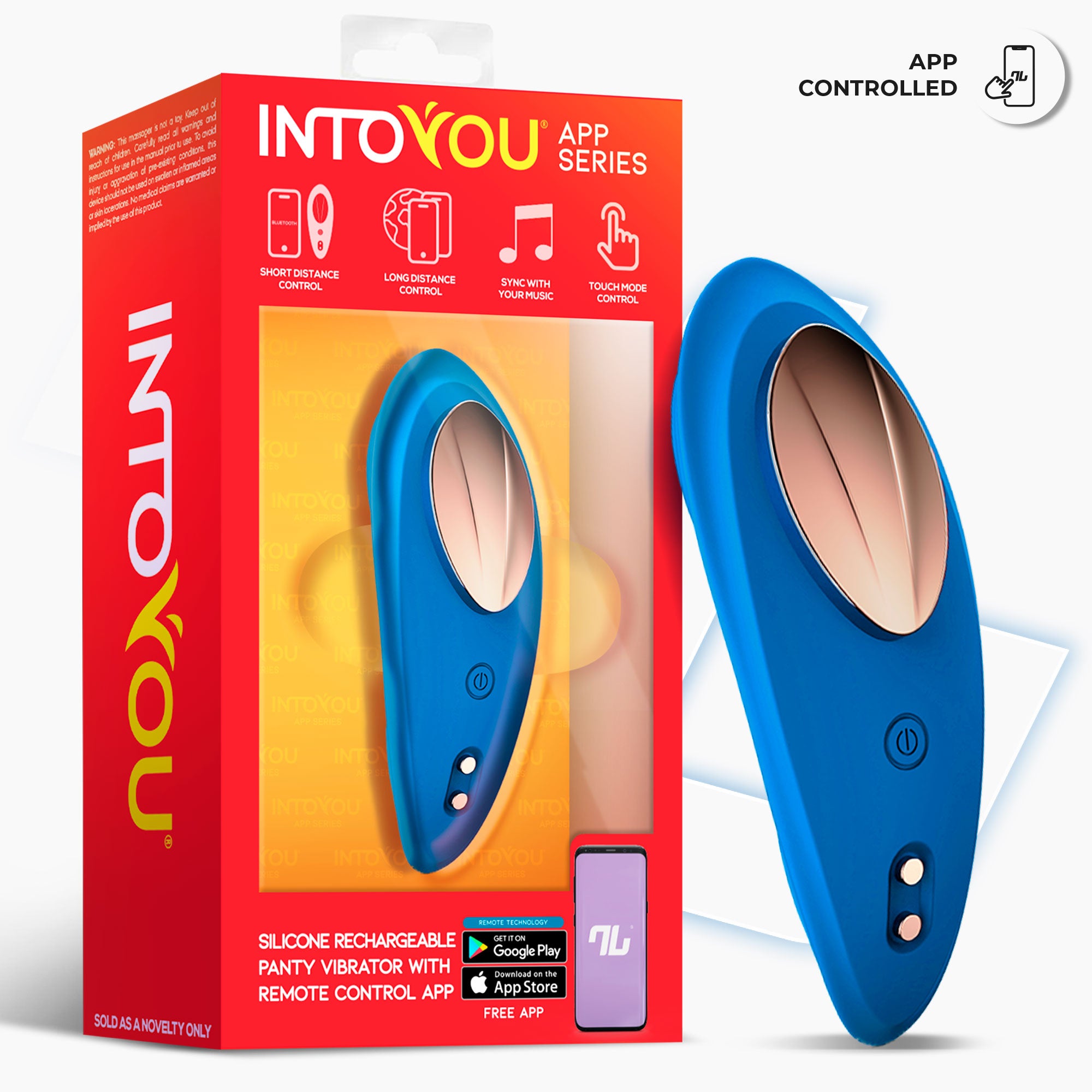 INTOYOU APP SERIES Vibrador de Braguita con APP Silicona Azul