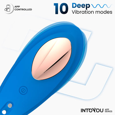 Culotte vibrante INTOYOU APP SERIES avec application, silicone bleu