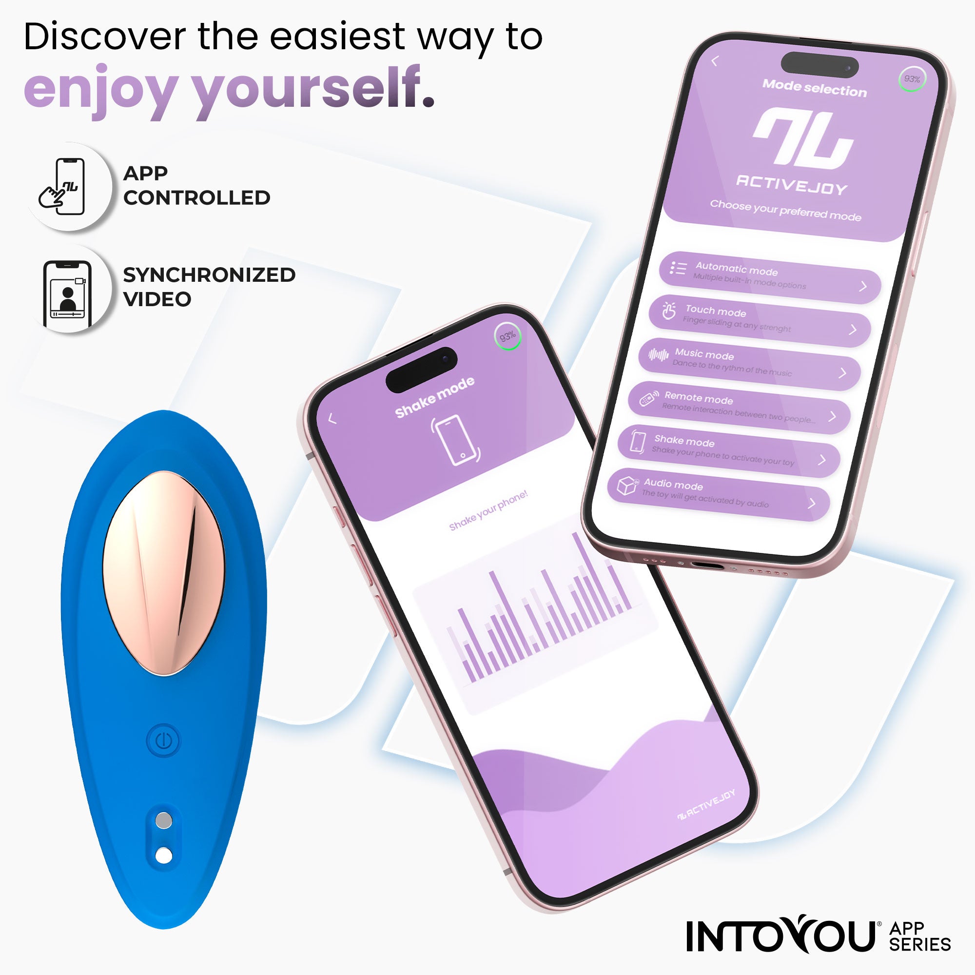 Culotte vibrante INTOYOU APP SERIES avec application, silicone bleu