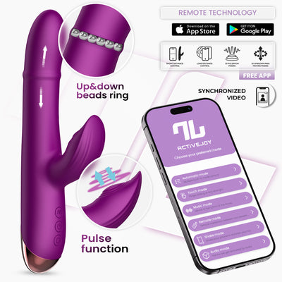 Vibromasseur Sendel de la série INTOYOU avec anneau à bille interne, mouvements de haut en bas et pulsations via l'application