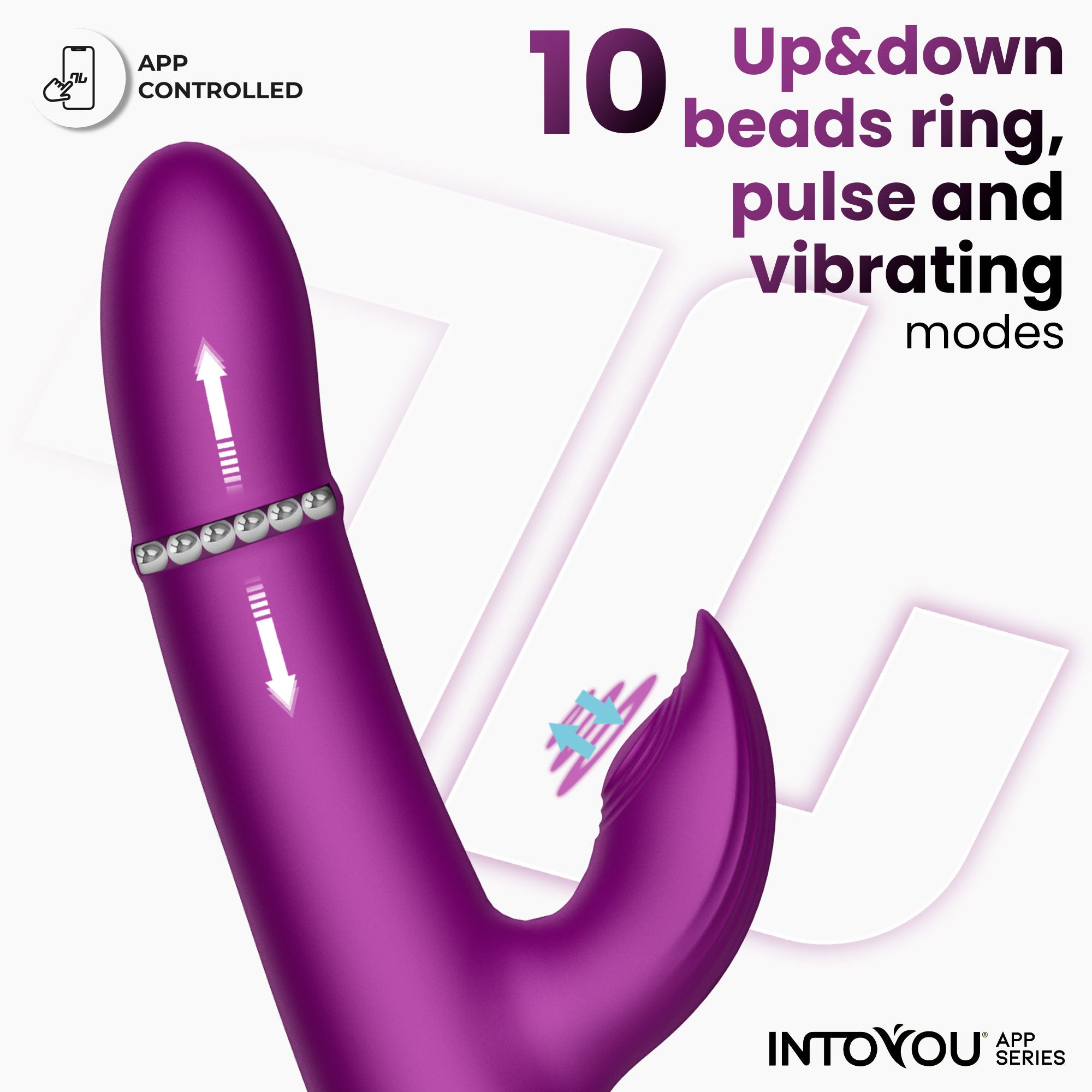 INTOYOU APP SERIES Sendel Vibrador con Anillo de Bolas Internas Up and Down y Pulsación con App