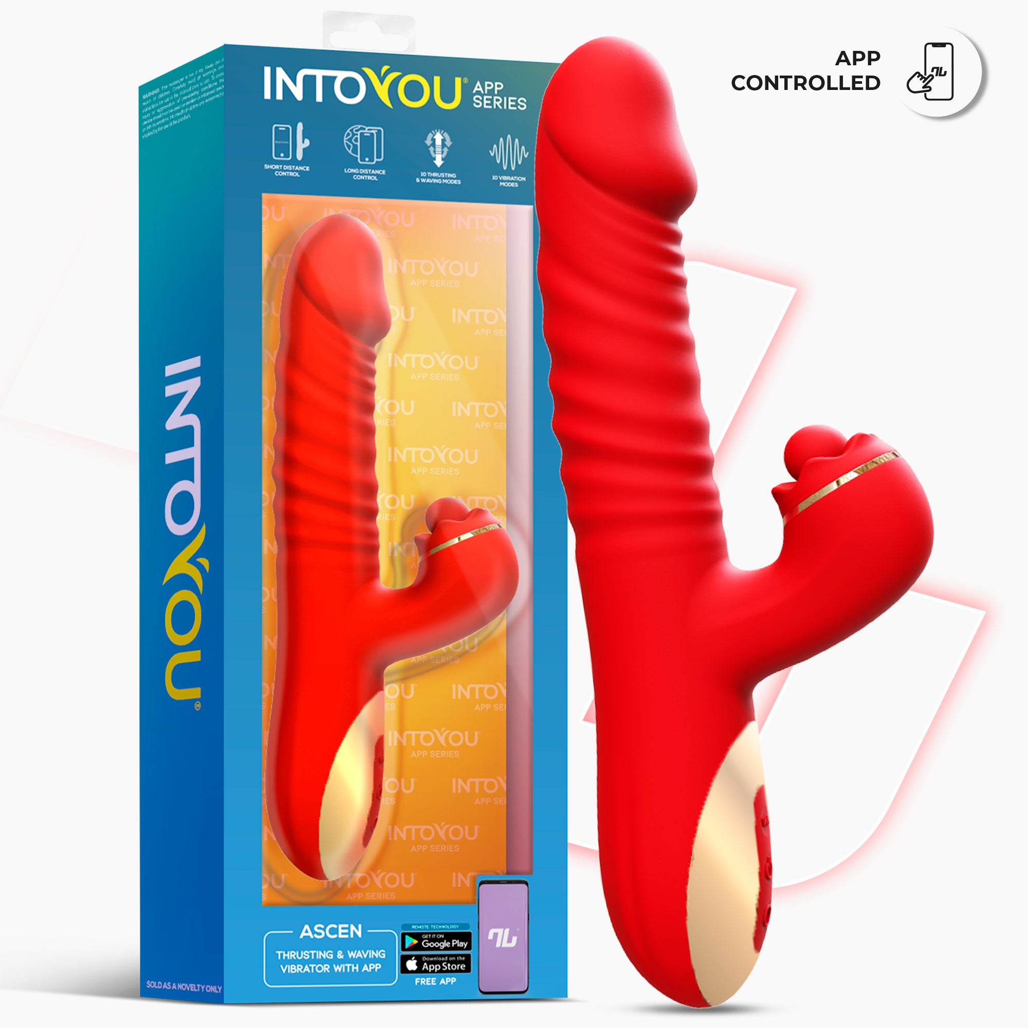 INTOYOU APP SERIES Ascen Vibrador con Thrusting y Waving y APP USB Magnético