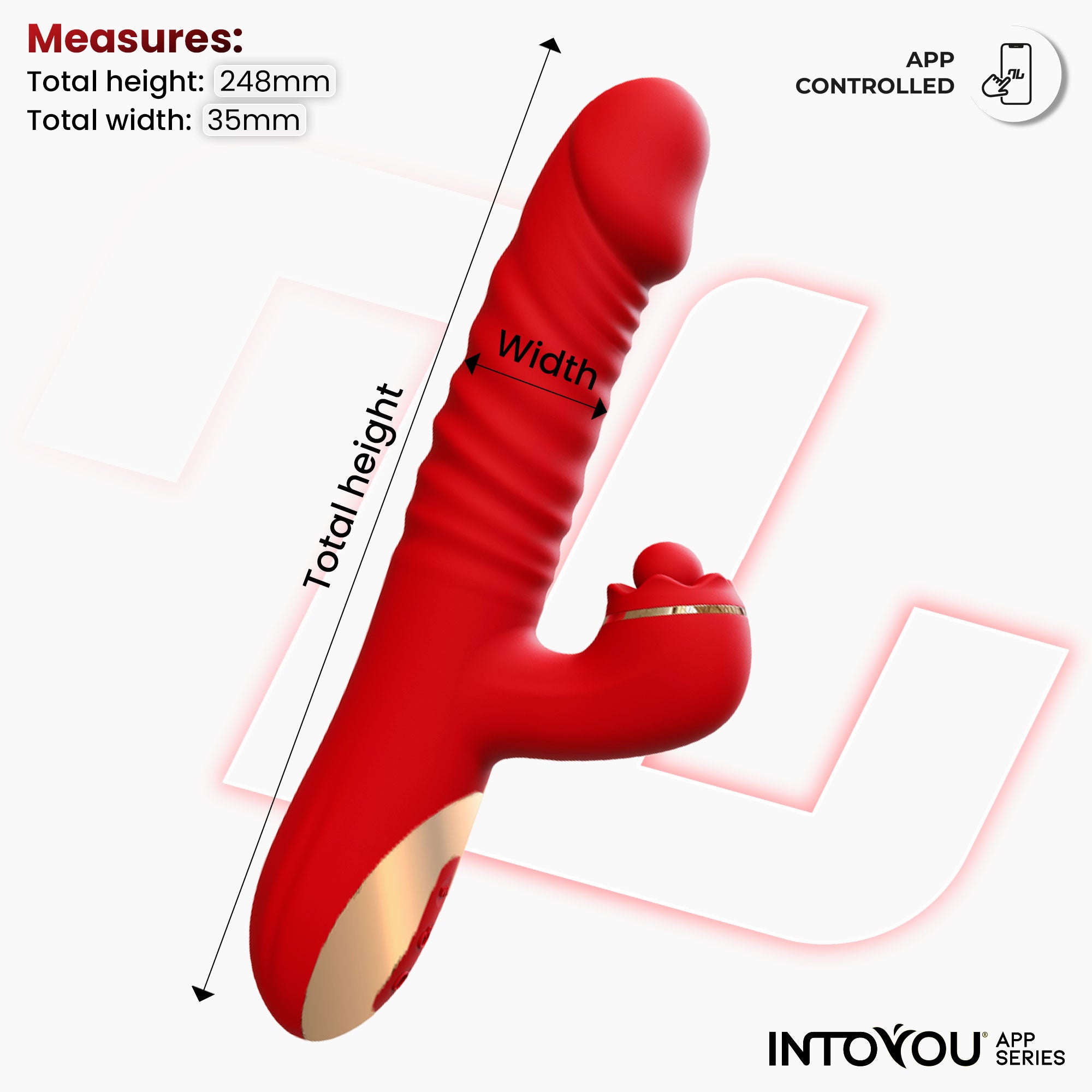 INTOYOU APP SERIES Ascen Vibrador con Thrusting y Waving y APP USB Magnético