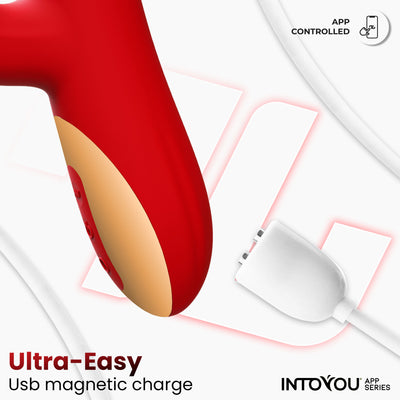 INTOYOU APP SERIES Vibrateur Ascen avec mouvement de va-et-vient et application USB magnétique