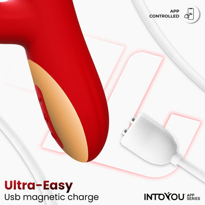 INTOYOU APP SERIES Ascen Vibrador con Thrusting y Waving y APP USB Magnético