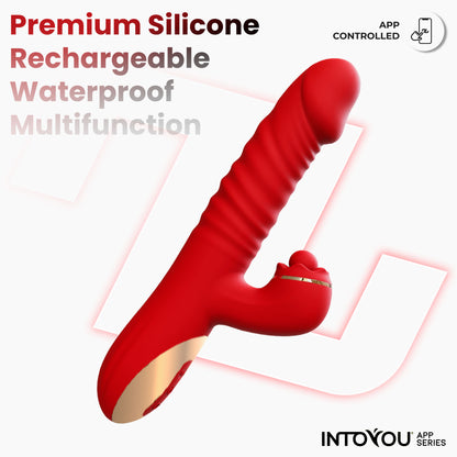 INTOYOU APP SERIES Ascen Vibrador con Thrusting y Waving y APP USB Magnético