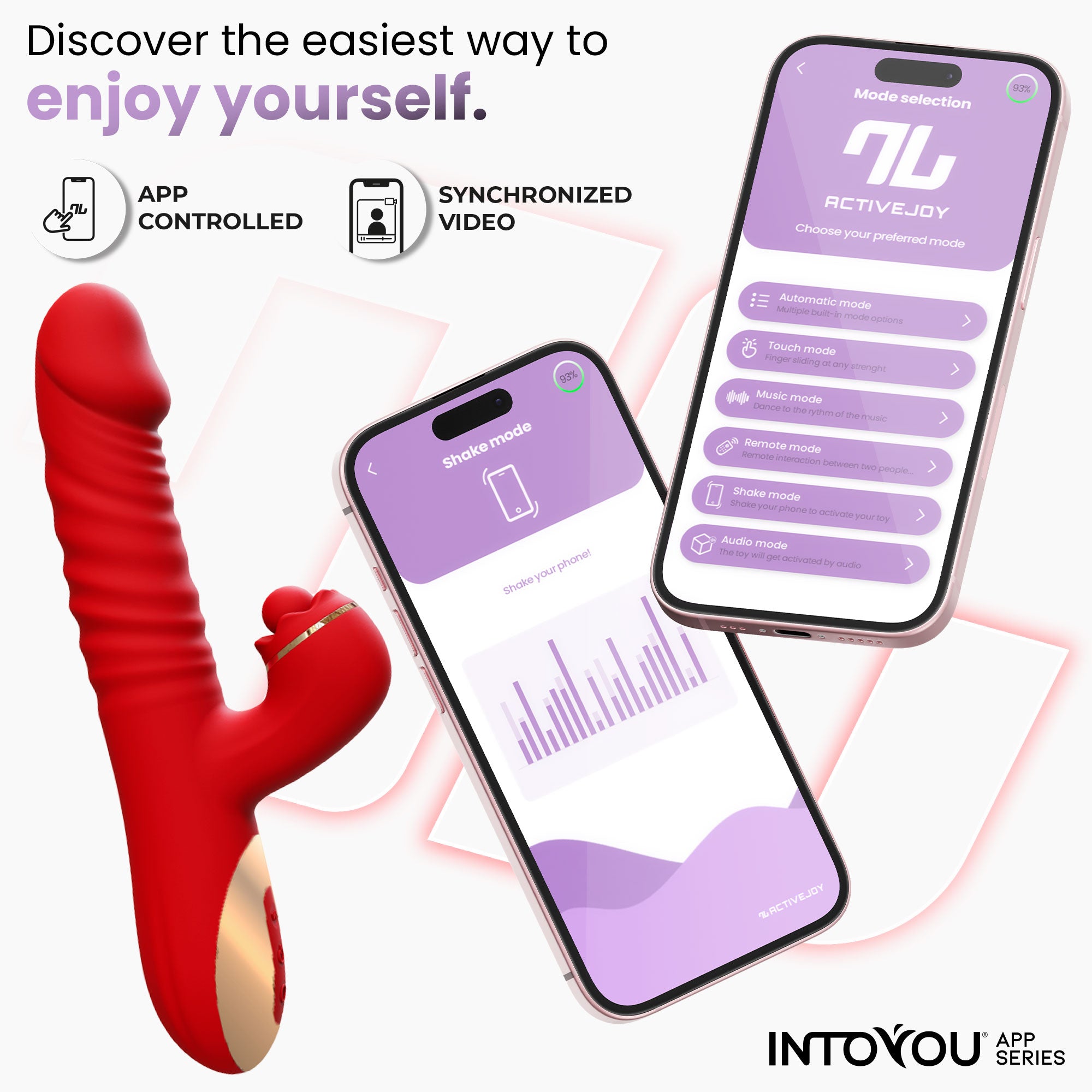 INTOYOU APP SERIES Ascen Vibrador con Thrusting y Waving y APP USB Magnético