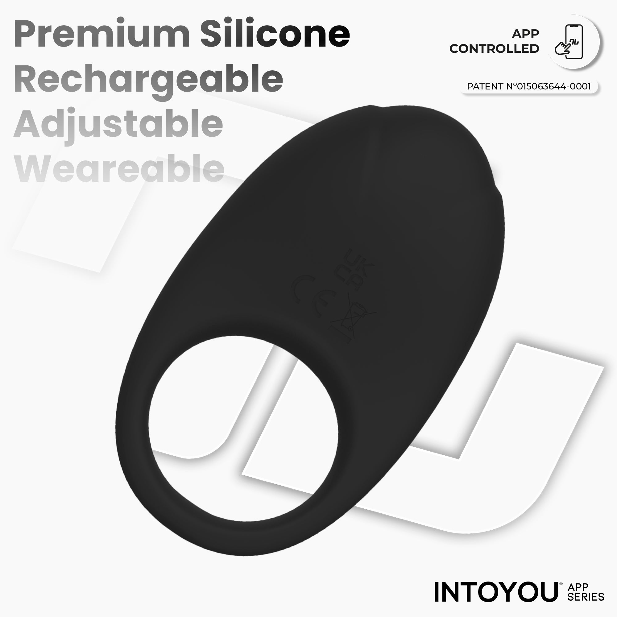 Ringo Anillo Vibrador con APP Unibody Negro