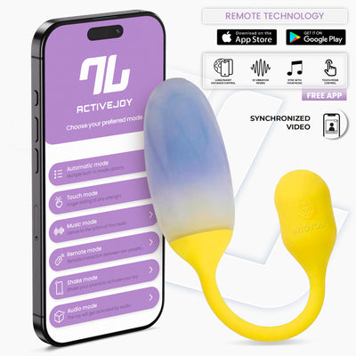 NexEgg Huevo Vibrador Silicona Doble capa App Beige/Rosa