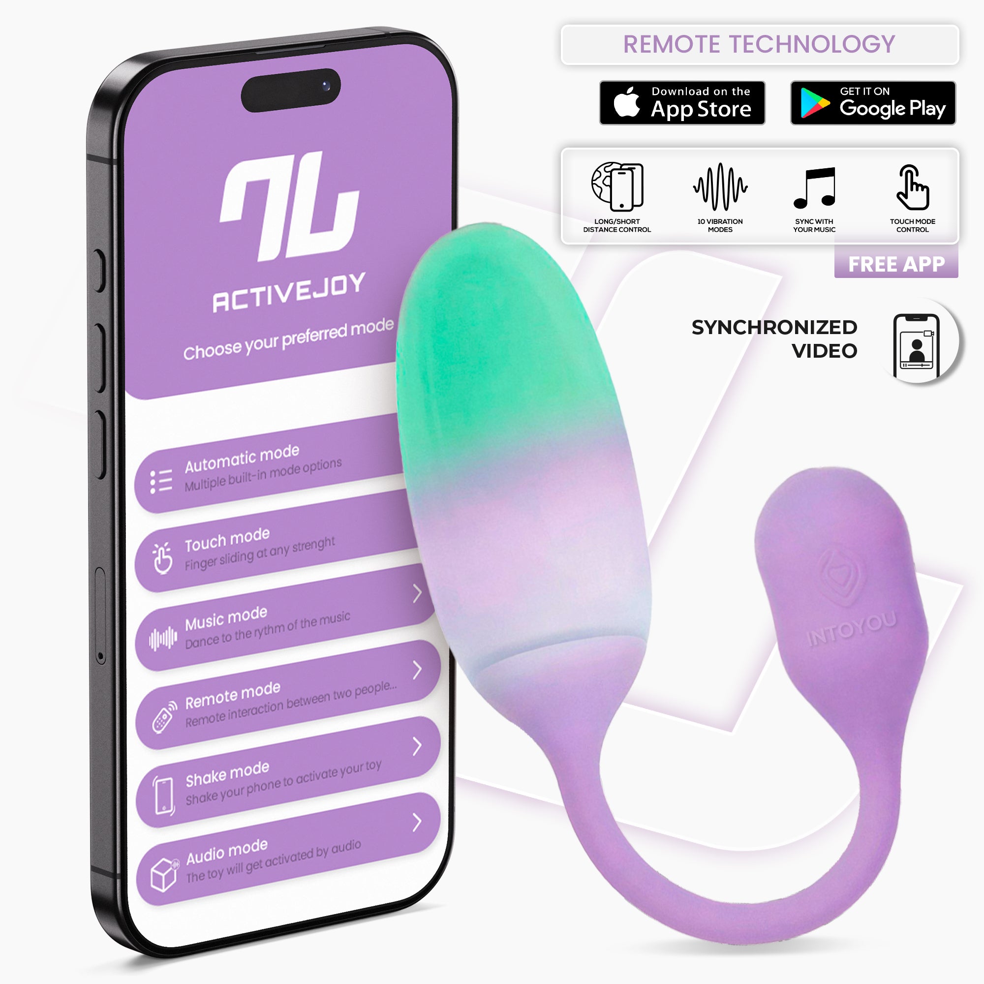 NexEgg Huevo Vibrador Silicona Doble capa App Beige/Rosa