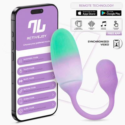 NexEgg Huevo Vibrador Silicona Doble capa App Beige/Rosa