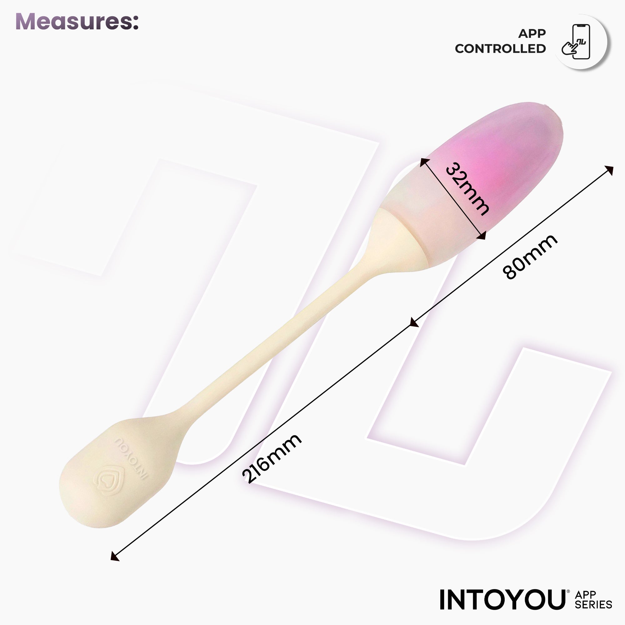 NexEgg Huevo Vibrador Silicona Doble capa App Beige/Rosa
