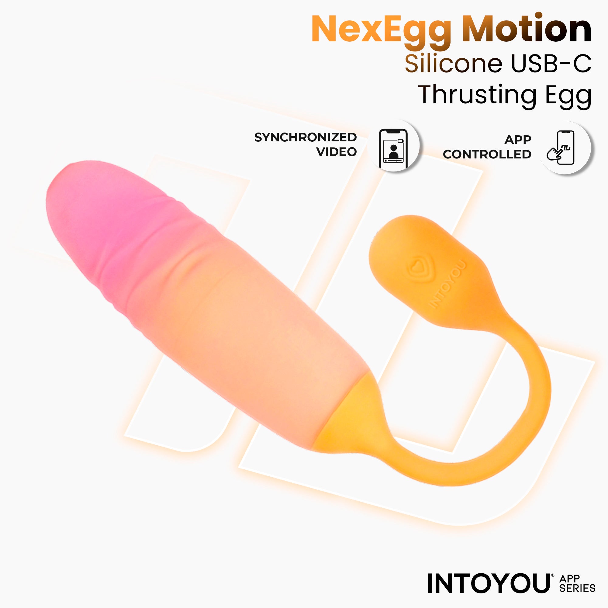 INTOYOU APP SERIES NexEgg Motion Huevo Vibrador con Thrusting App Naranja/Rosa