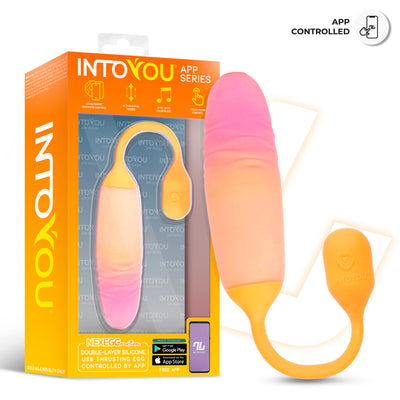 INTOYOU APP SERIES NexEgg Motion Huevo Vibrador con Thrusting App Naranja/Rosa