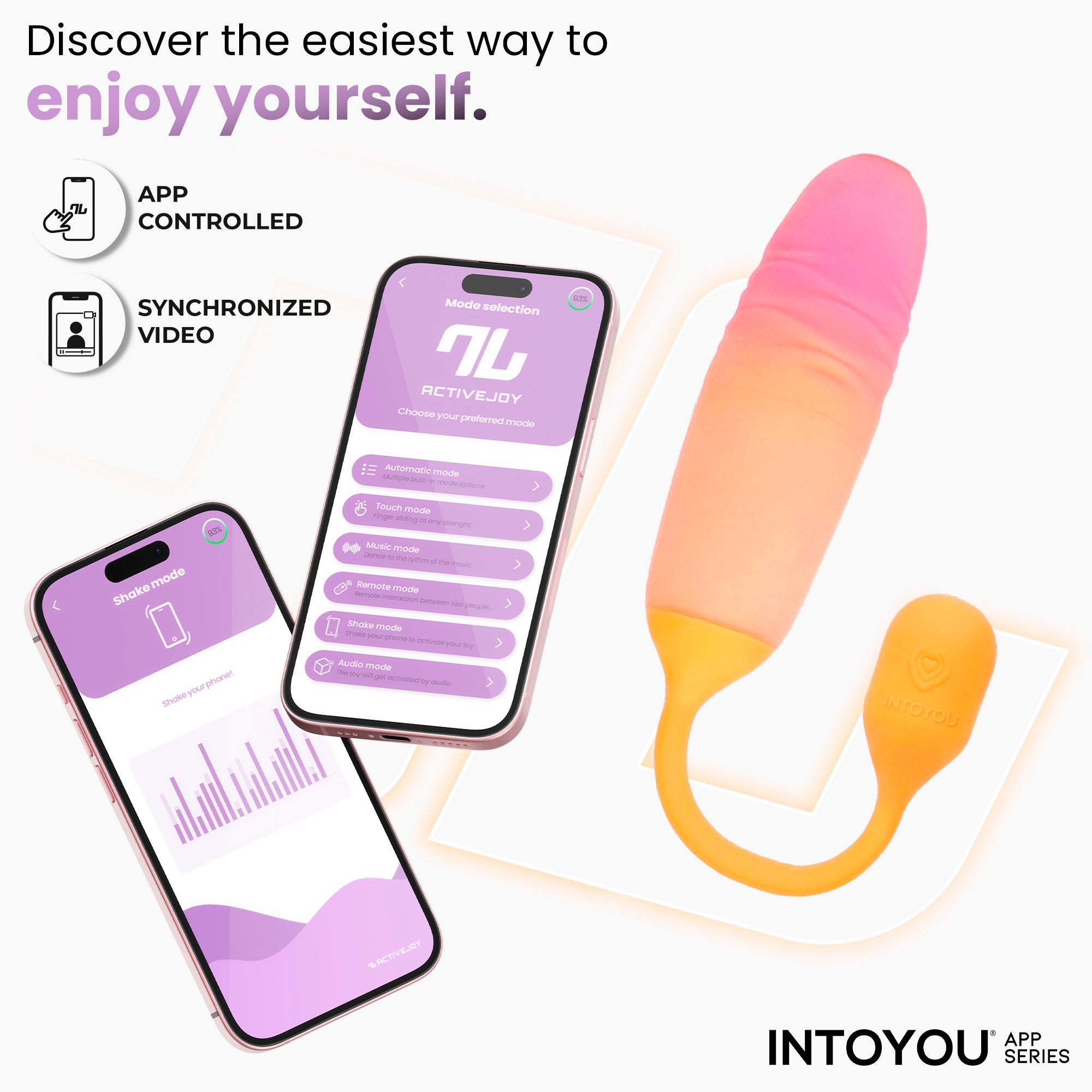 INTOYOU APP SERIES NexEgg Motion Huevo Vibrador con Thrusting App Naranja/Rosa