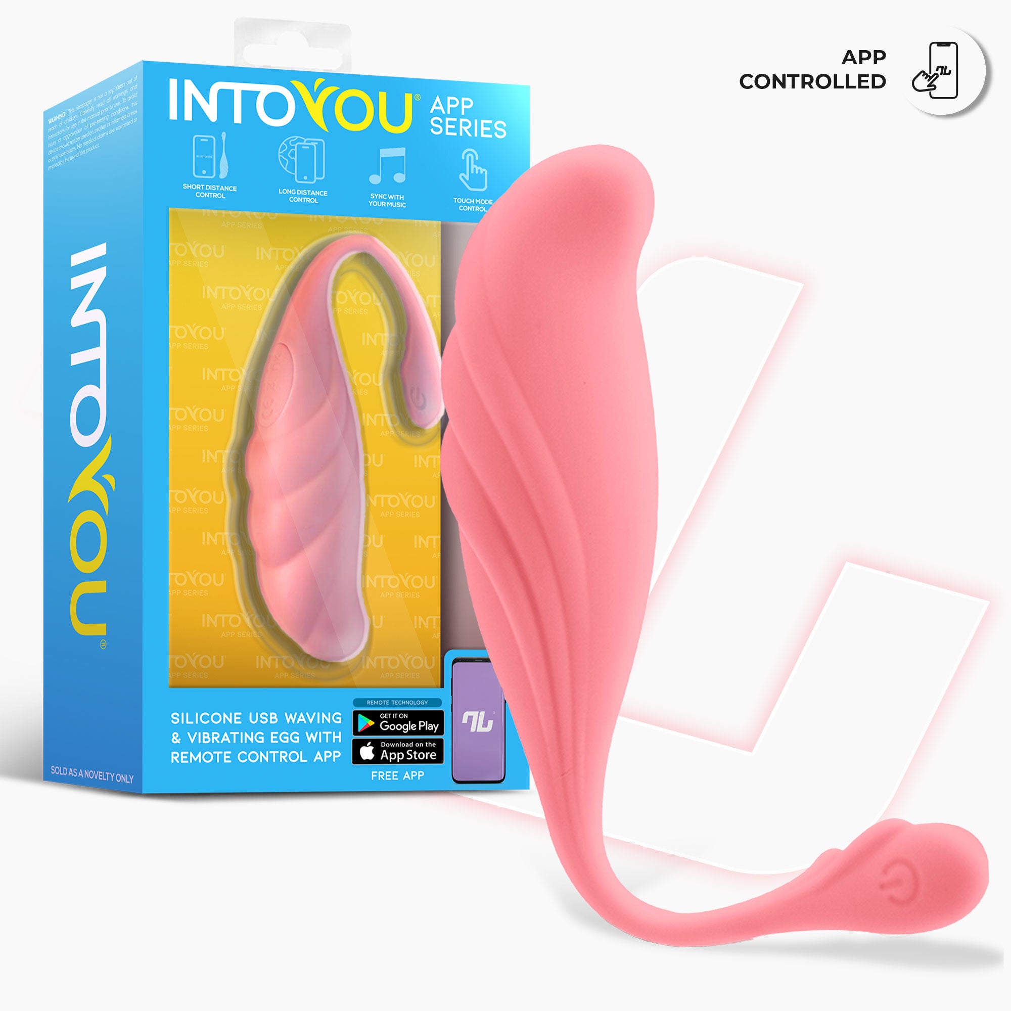 INTOYOU APP SERIES Huevo Vibrador con Movimiento Waving con APP USB