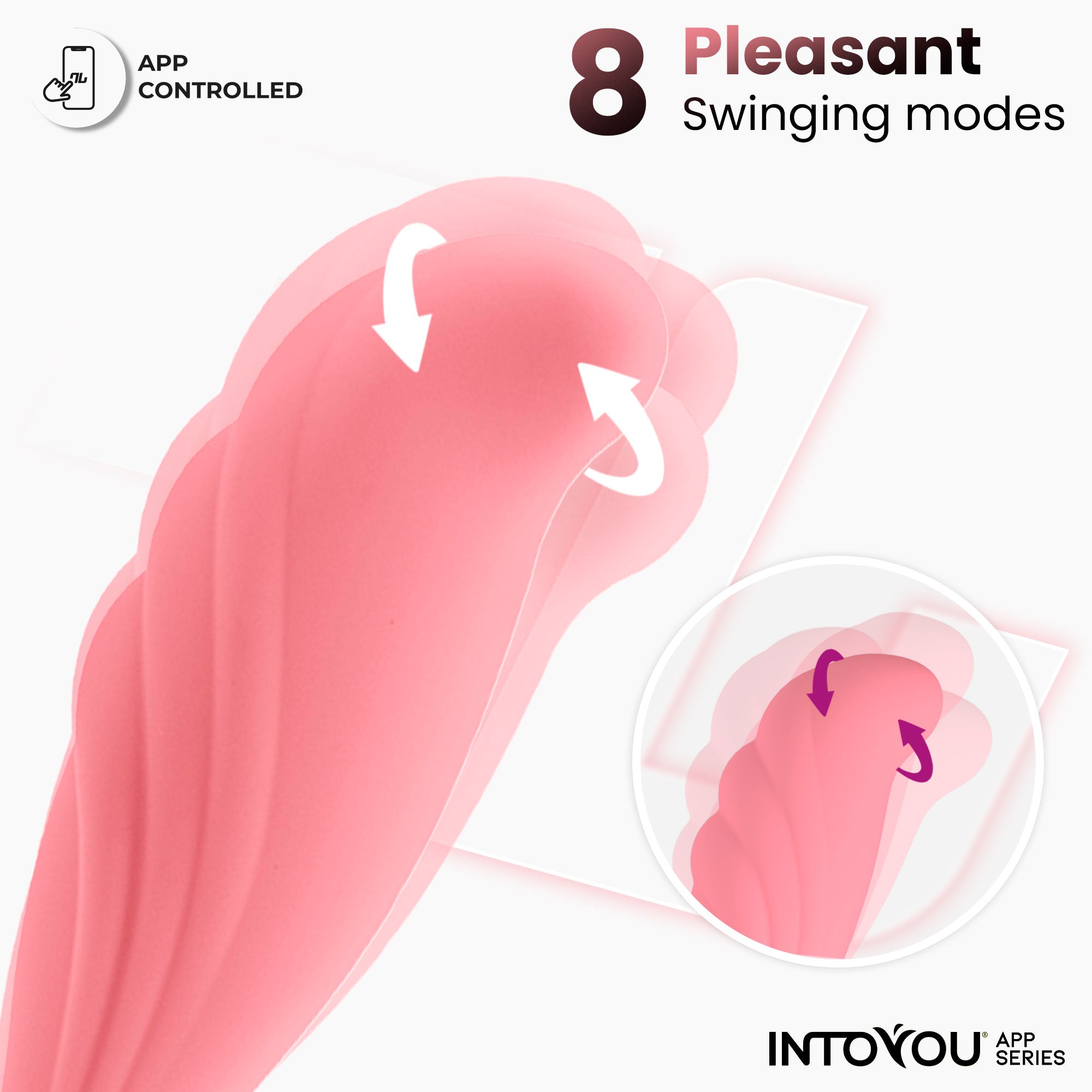INTOYOU APP SERIES Huevo Vibrador con Movimiento Waving con APP USB