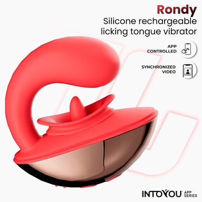 INTOYOU APP SERIES Stimulateur de langue vibrant Rondy avec application