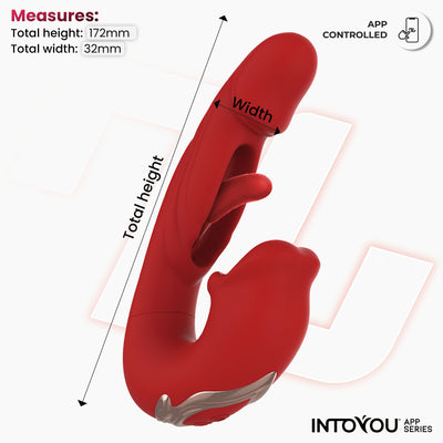 INTOYOU APP SERIES Vibromasseur buccal avec fonction de mordillement et de retournement et application