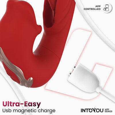 INTOYOU APP SERIES Vibromasseur buccal avec fonction de mordillement et de retournement et application