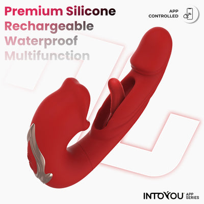 INTOYOU APP SERIES Vibromasseur buccal avec fonction de mordillement et de retournement et application