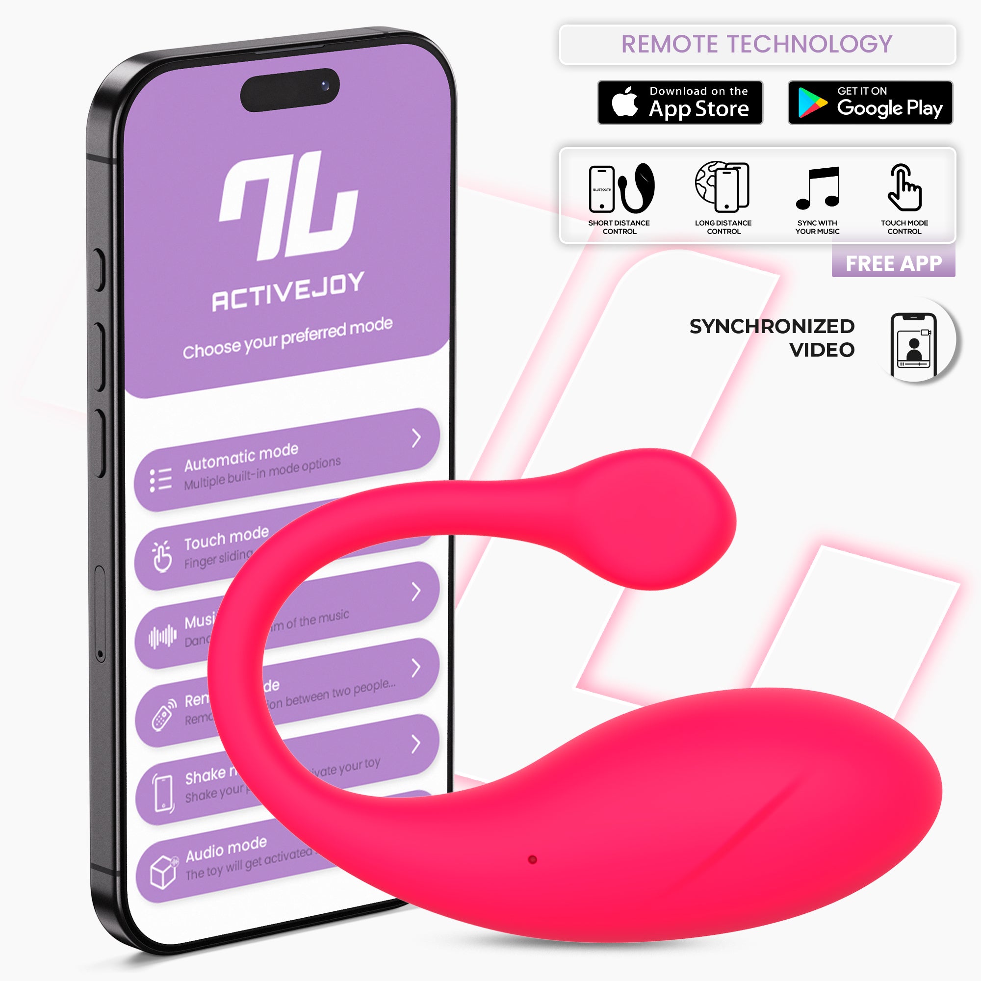 INTOYOU APP SERIES Bulby Huevo Vibrador con APP Rosa Intenso