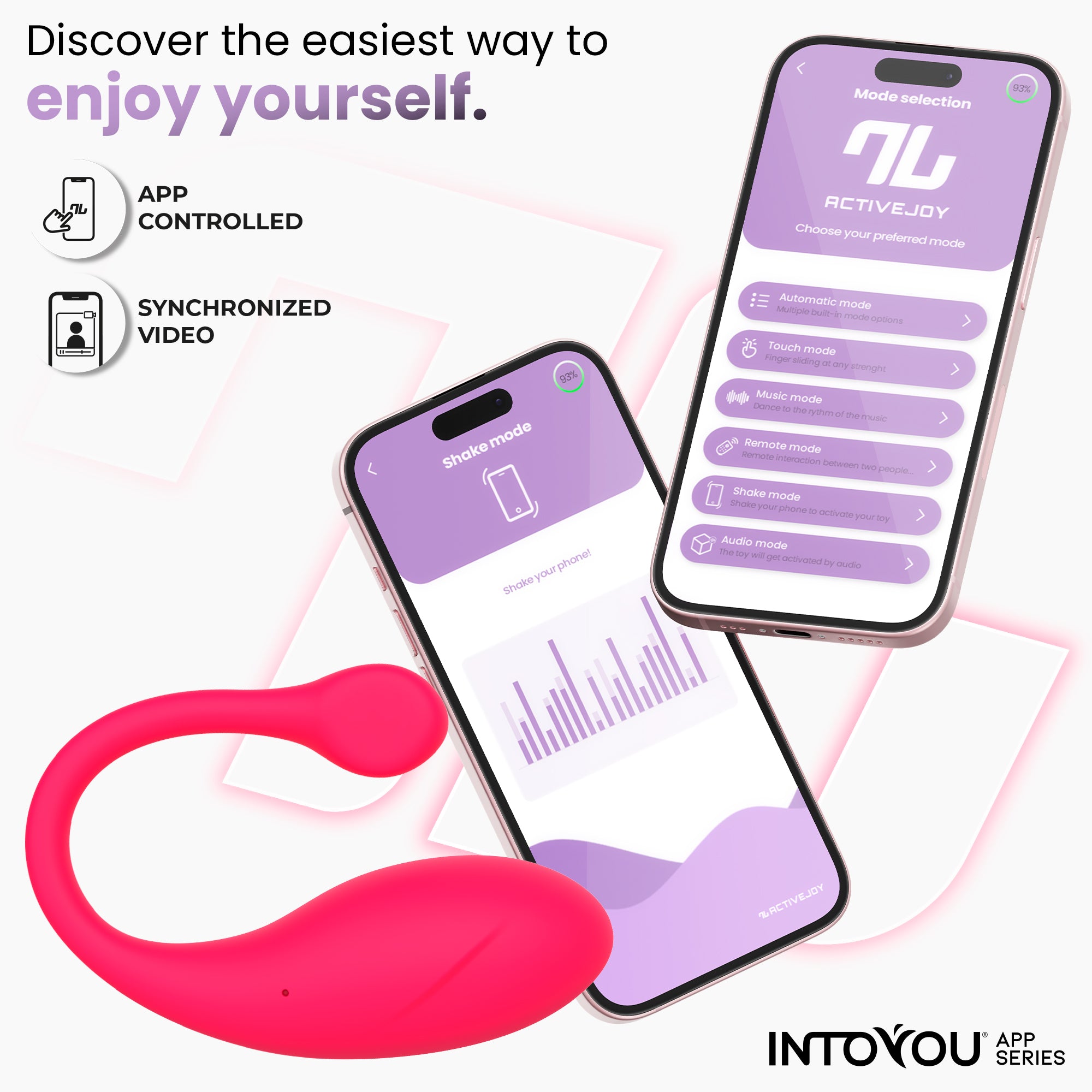 Œuf vibrant Bulby avec application INTOYOU SERIES Rose intense
