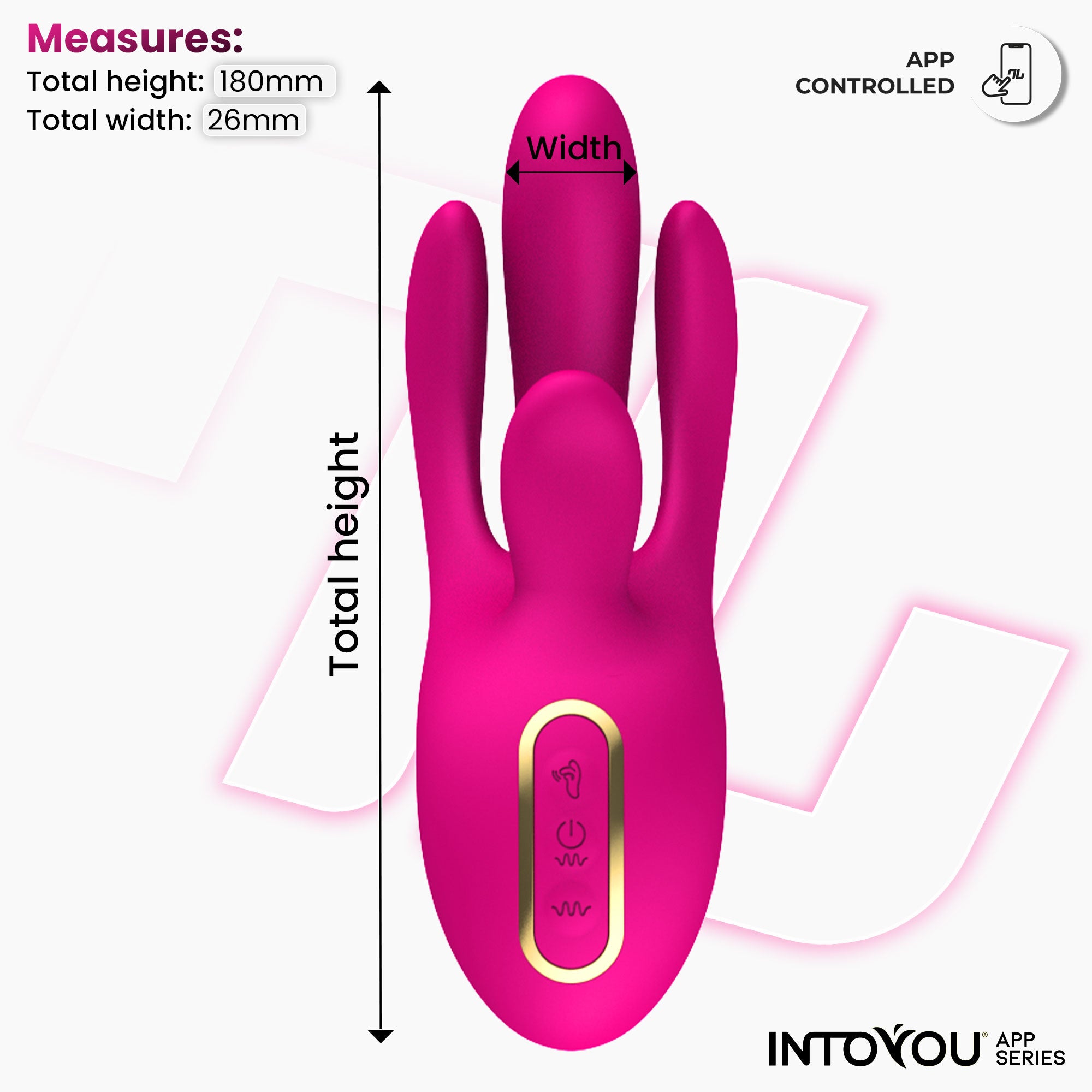INTOYOU APP SERIES Derek Vibrador con Movimiento Finger 3 Motores y APP