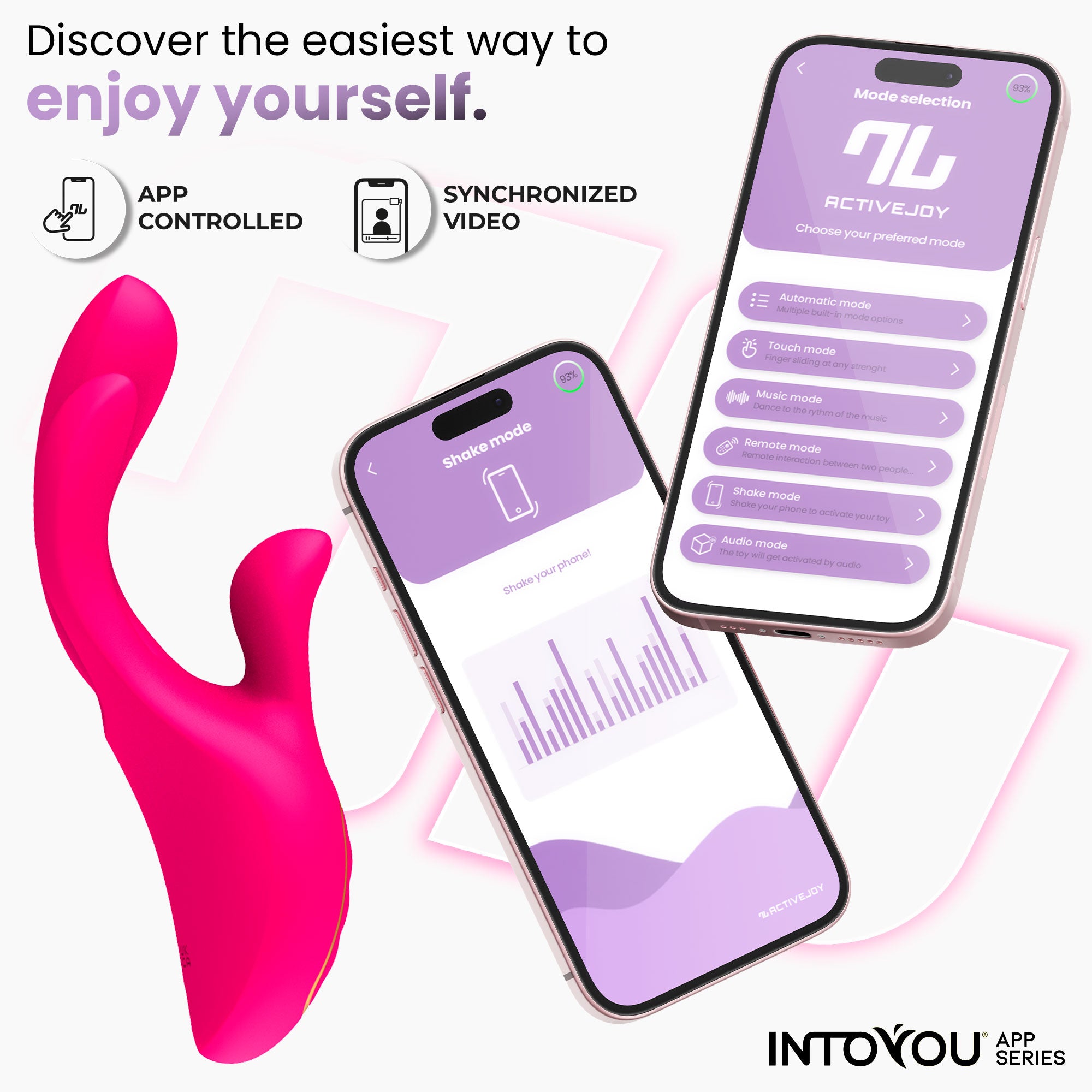 INTOYOU APP SERIES Derek Vibrador con Movimiento Finger 3 Motores y APP