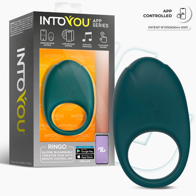 Anneau vibrant Ringo de la série INTOYOU avec application, monobloc vert