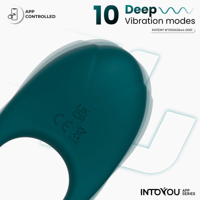 Anneau vibrant Ringo de la série INTOYOU avec application, monobloc vert