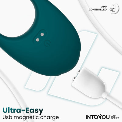 Anneau vibrant Ringo de la série INTOYOU avec application, monobloc vert