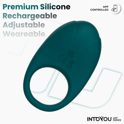 Anneau vibrant Ringo de la série INTOYOU avec application, monobloc vert