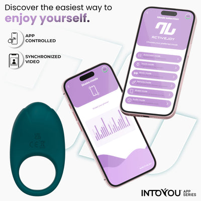 Anneau vibrant Ringo de la série INTOYOU avec application, monobloc vert