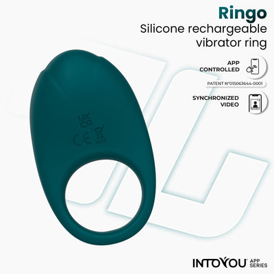 Anneau vibrant Ringo de la série INTOYOU avec application, monobloc vert