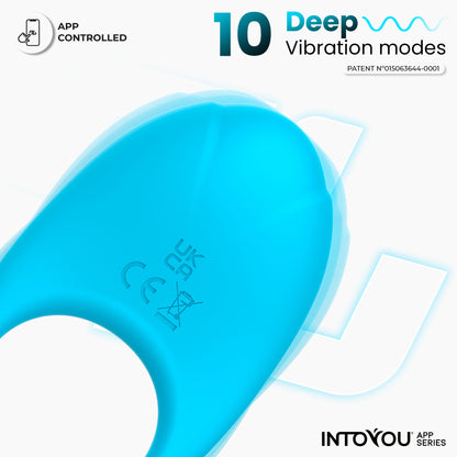INTOYOU APP SERIES Ringo Anillo Vibrador con APP Unibody Azul