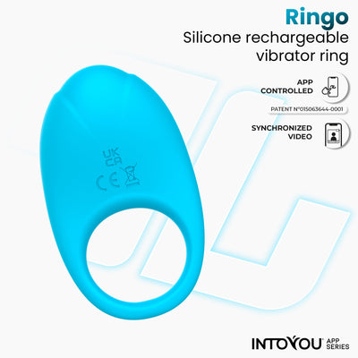 Anneau vibrant Ringo de la série INTOYOU avec application, bleu uni