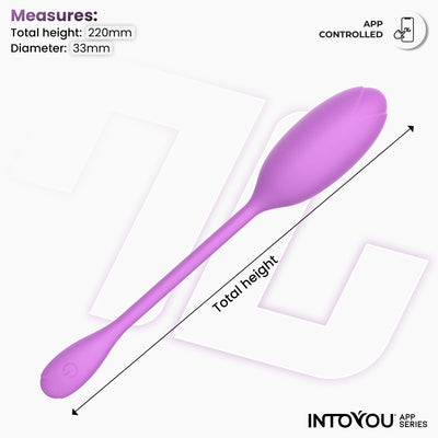 Œuf vibrant Logan de la série INTOYOU APP, avec application, en silicone monobloc violet
