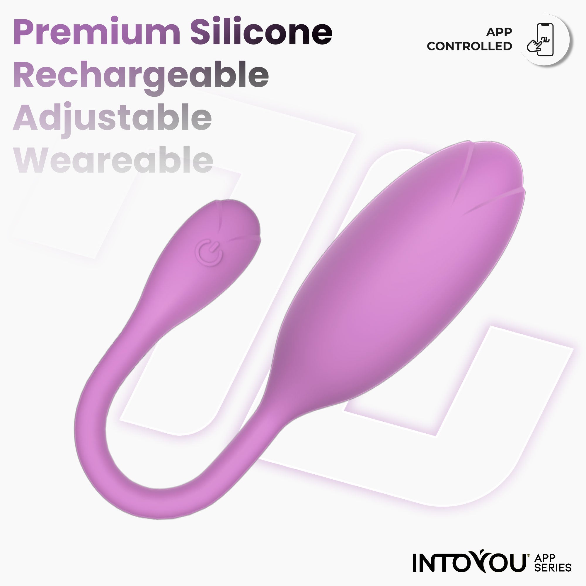 Œuf vibrant Logan de la série INTOYOU APP, avec application, en silicone monobloc violet