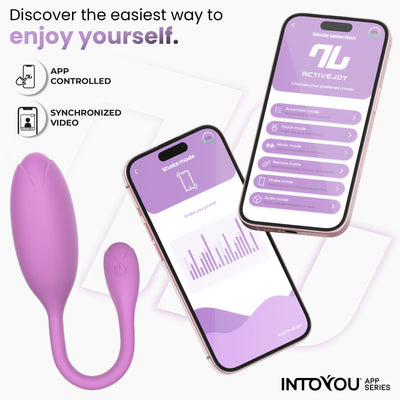Œuf vibrant Logan de la série INTOYOU APP, avec application, en silicone monobloc violet