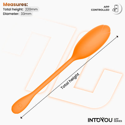 Œuf vibrant Logan de la série INTOYOU avec application, en silicone monobloc orange