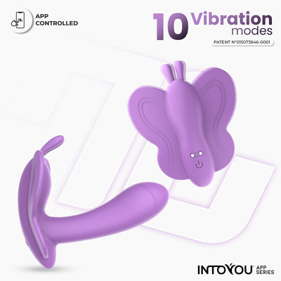 INTOYOU APP SERIES Stimulateur papillon ailé avec application Lavande