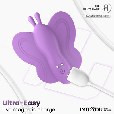 INTOYOU APP SERIES Stimulateur papillon ailé avec application Lavande
