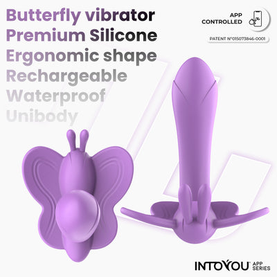 INTOYOU APP SERIES Stimulateur papillon ailé avec application Lavande