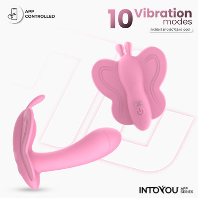 INTOYOU APP SERIES Stimulateur Papillon Ailé ​​avec Application Rose