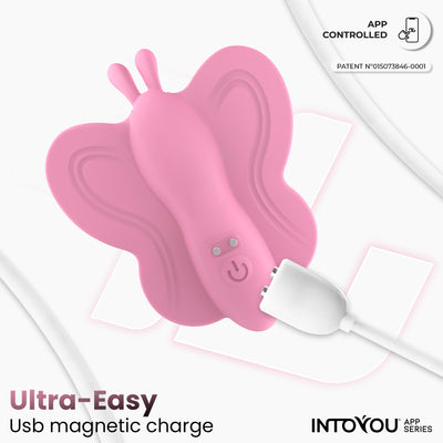 INTOYOU APP SERIES Stimulateur Papillon Ailé ​​avec Application Rose