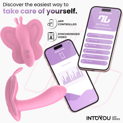 INTOYOU APP SERIES Stimulateur Papillon Ailé ​​avec Application Rose