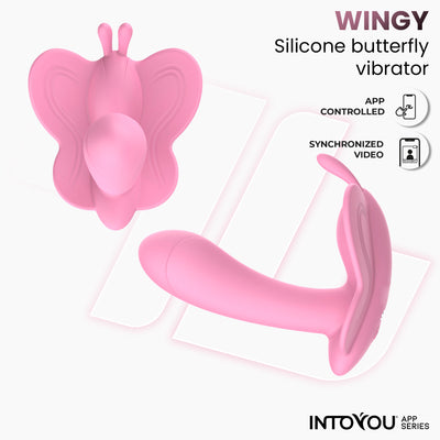 INTOYOU APP SERIES Stimulateur Papillon Ailé ​​avec Application Rose