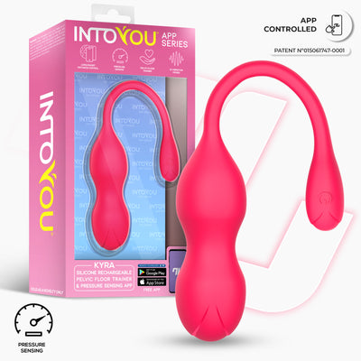 Série d'applications INTOYOU Kyra : appareil d'entraînement du plancher pelvien avec capteur de pression et application.