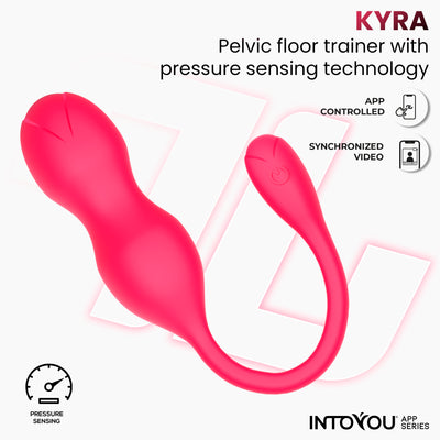 Série d'applications INTOYOU Kyra : appareil d'entraînement du plancher pelvien avec capteur de pression et application.